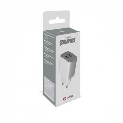 Caricatore 2 usb-A  2.4A  5V  12w - CELLY CHARGE PROCOMPACT